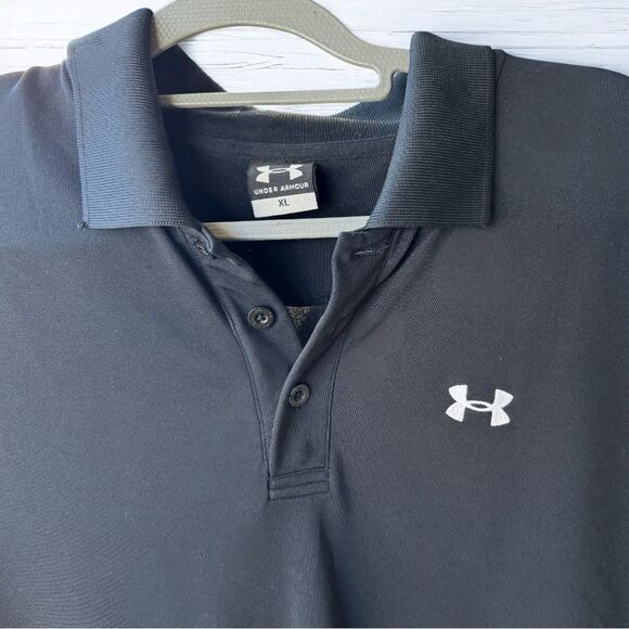 Men’s Under Armour Black Polo Size XL - Picture 4 of 8